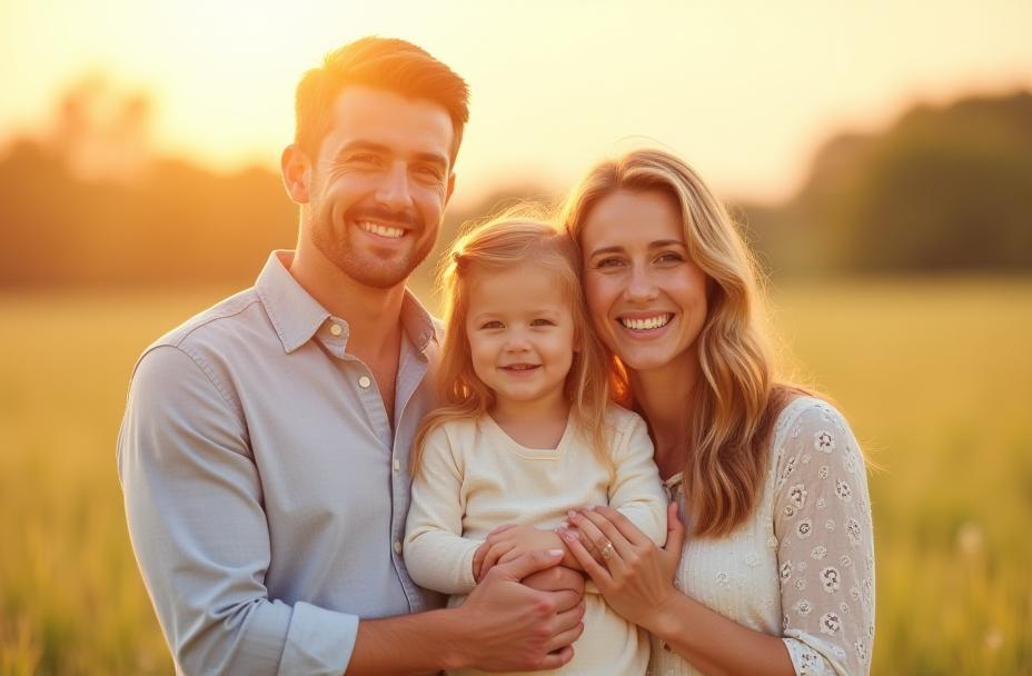 Family portrait in natural light
